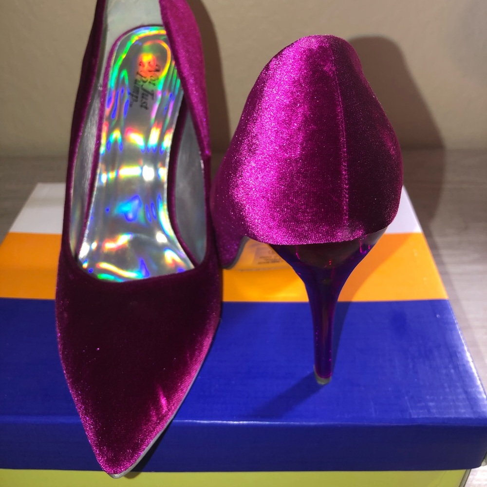 Maroon Velvet stilettos
